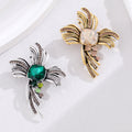Green White Flower Crystal Two Designs Metal Brooch Pin view 5