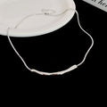 Silver Snake Chain Wavy Bar Pendant Necklace Single Style view 6