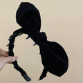 Velvet Knotted Bunny Ear Bow Headband With Teeth 2 Colors view 6