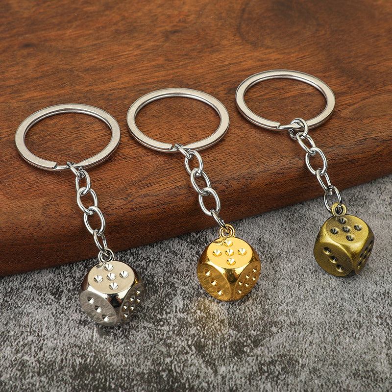 Mahjong Dice Zinc Alloy Lucky Car Keychain Gift Pendant