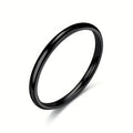 Thin Smooth Band Ring Gold Rose Silver Black Tones Sizes 6-10 view 7