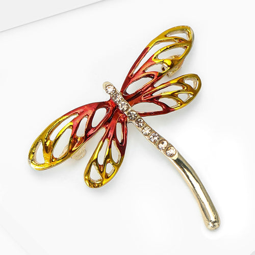 Enamel Dragonfly Brooch close-up highlighting the front decoration
