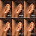 Faux Pearl Stud Earrings Gold Post Clear Backs 5-10mm Sizes view 1