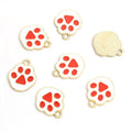 Enamel Paw Print Charms in Six Colors and Two Metal Tones view 3