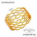 Crown Lattice Cuff Wide Bangle Bracelets Gold Steel view 8