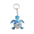 Blue Sea Turtle Acrylic Keychain With Metal Split Ring And Chain view 5