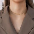 Gold Double Layer Padlock OT Toggle Paperclip Necklace view 4