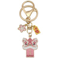 Six Color Lion Dance Flower and Message Keychains with Metal Hardware view 5