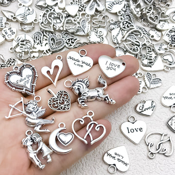 Antique Silver Heart Metal Charms with 61 Listed Options