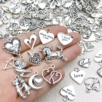 Printed detail graphic for the heart charms