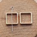 Open Square Frame Metal Beads in Five Distinct Finishes view 4
