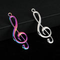 Treble Clef Music Note Metal Charm Pendant Two Finishes view 1