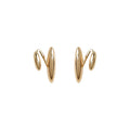 Gold Tone Triple Tapered Curve Sculptural Ear Cuff Earrings view 5
