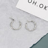 Silver Twisted Hoops