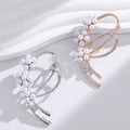 Flower Crystal Pearl Look Two Designs Metal Brooch Pin 6.5 x 3.9 cm view 5