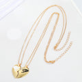 Gold Tone Broken Heart Hand Motif Pendant Necklaces in Two Designs view 5