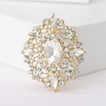 Oval Cluster Crystal Brooch In Nine Color Variations view 11