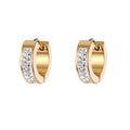 Gold and Silver Tone Crystal Huggie Earrings in Six Designs view 8
