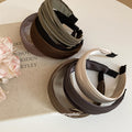 Wide Pleated Fabric Headband Deep Coffee Black 2 Colors view 4