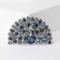 Rhinestone Peacock Fan Brooch Full Crystal Spread Tail Pin view 8