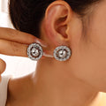 Twisted Rope Circle Stud Earrings Center Ball Finish view 3
