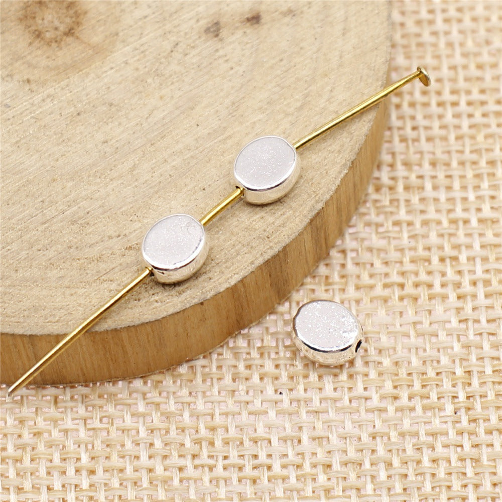 6x7mm 0.5g Multicolor Zinc Alloy Oval Loose Metal Round Beads for Bracelet Necklace DIY Jewelry Making