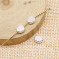 Smooth Oval Flat Beads in 2 Metal Finishes for Jewelry Making view 2