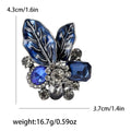 Enamel Leaf Crystal Cluster Brooch Yellow Blue Green view 7