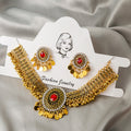 Six Color Ornate Choker Necklace and Dangle Earring Sets view 8