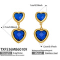 Gold Heart Glass Stone Necklace Bracelet Earring Sets view 8