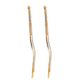 Slim Gold Tone Crystal Chain Tassel Earrings with Bar Tops view 5