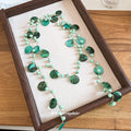 Green Shell and Mixed Bead Long Layered Tassel Necklace view 4