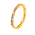 Gold Titanium Steel Thin Zircon Stackable Rings Sizes 6-8 view 5