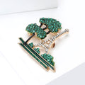 Eiffel Tower Garden Brooch with Green Crystal Trees view 3