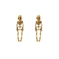 Antique Gold and Silver Jointed Skeleton Stud Earrings view 5