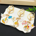 Colorful Mid Autumn Moon Rabbit and Lantern Metal Keychain Pair view 4