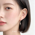 Silver-Tone Asymmetric Moon Face Ice Spike Huggie Earrings view 2