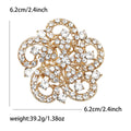 Crystal Openwork Flower Brooch In 2 Styles With Polished Metal Details view 7