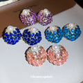 Crystal Cluster and Pearl Stud Earrings in Four Colors view 3
