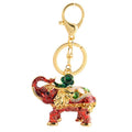 Enamel Elephant Keychain Rhinestone Metal Animal Bag Charm view 5