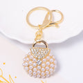 Pearl Bead Handbag Keychain Gold Clasp Multicolor White Options view 6