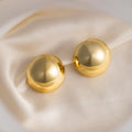 Gold and Silver Rounded Dome Statement Stud Earrings view 6
