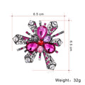 Purple Pink Silver Tone Pink Crystal Burst Metal Brooch Pin view 2