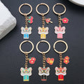 Six Color Lion Dance and Lucky Symbol Keychains with Metal Hardware view 2