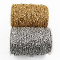 Beaded Metal Chain in Steel and Gold Tone Size Options view 3