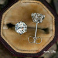 Round Clear Solitaire Openwork Basket Stud Earrings In Silver Tone view 5