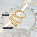 Gold Stackable Three-Band Ring Set Smooth Matte Mix view 2