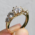 Gold Tone Five-Stone Round Clear CZ Band Ring Sizes 6-10 view 1