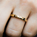 Gold Silver Thin Star Set Band Ring Clear Accents Alloy view 3