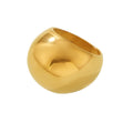 Domed Geometric Ring in Polished Gold and Silver Tones view 5